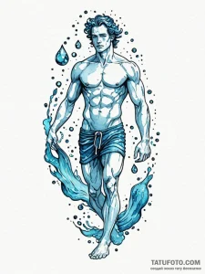 Tattoo sketch aquarius's water-bearer, a mini... - эскиз тату (№1752796815_0, 18.07.2025 00:00) — Tatufoto.com