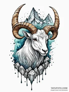 Tattoo design a capricorn symbol made of stro... - эскиз тату (№1752796892_0, 18.07.2025 00:01) — Tatufoto.com
