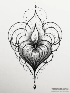 Tattoo sketch a burning candle with a wisp of... - эскиз тату (№1752797131_0, 18.07.2025 00:05) — Tatufoto.com