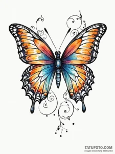 Tattoo design a tiny, realistic butterfly wit... - эскиз тату (№1752832098_0, 18.07.2025 09:48) — Tatufoto.com