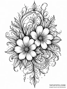 Tattoo sketch a personal birth flower combine... - эскиз тату (№1752832177_0, 18.07.2025 09:49) — Tatufoto.com