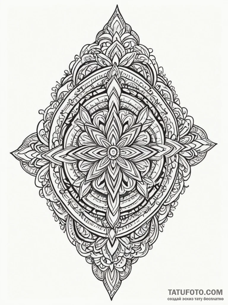 Tattoo sketch an intricate mosaic pattern in... - эскиз тату (№1752832963_0, 18.07.2025 10:02) — Tatufoto.com