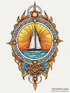 Tattoo sketch a warm, golden glow radiating f... - эскиз тату (№1752833043_0, 18.07.2025 10:04) — Tatufoto.com