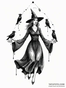 A watercolor sketch of thomasin from the witc... - эскиз тату (№1752833364_0, 18.07.2025 10:09) — Tatufoto.com