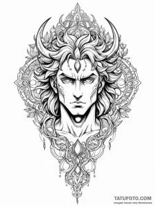 A sketch of dio brando from jojo's, "wryyyyy!... - эскиз тату (№1752833685_0, 18.07.2025 10:14) — Tatufoto.com