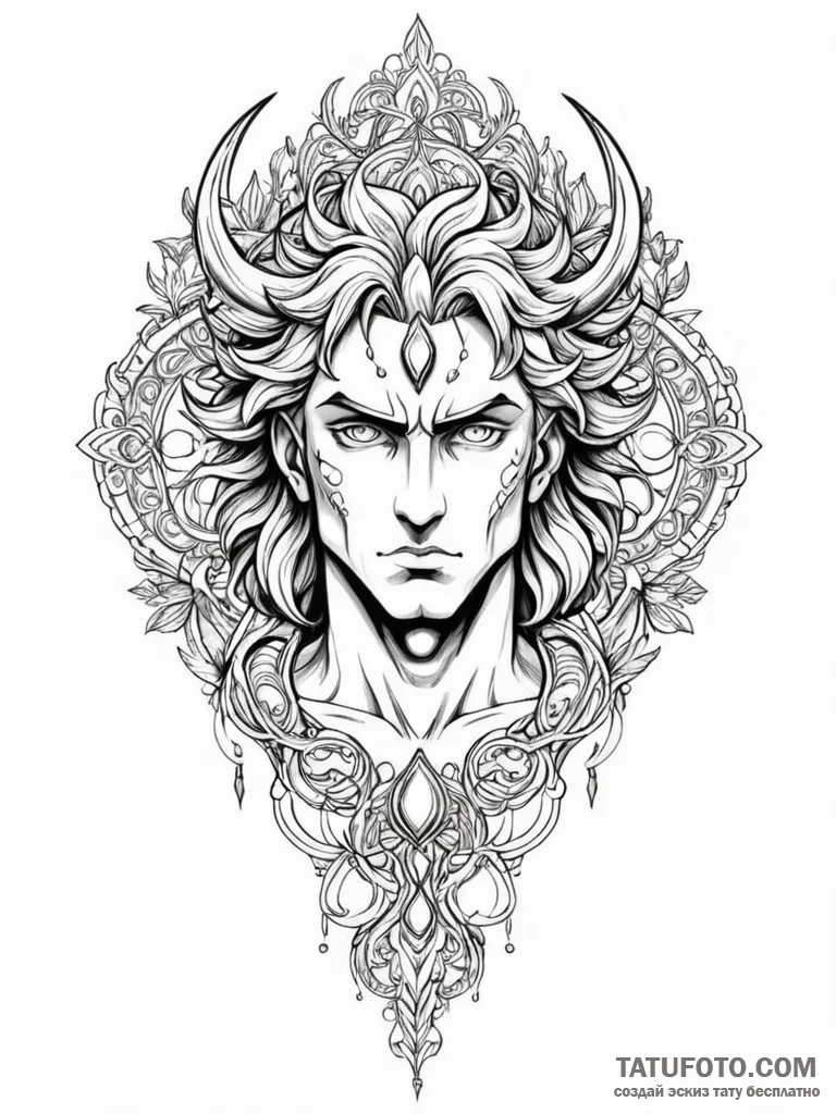 A sketch of dio brando from jojo's, "wryyyyy!... - эскиз тату (№1752833685_0, 18.07.2025 10:14) — Tatufoto.com