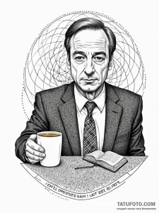 A sketch of the "world's 2nd best lawyer" mug... - эскиз тату (№1752836083_0, 18.07.2025 10:54) — Tatufoto.com
