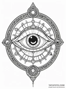 A linework tattoo of the eye of agamotto,, in... - эскиз тату (№1752839401_0, 18.07.2025 11:50) — Tatufoto.com