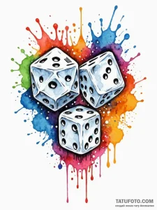 Tattoo design a pair of dice with crowns on t... - эскиз тату (№1752839972_0, 18.07.2025 11:59) — Tatufoto.com