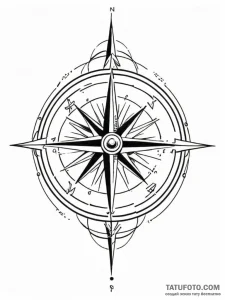 Tattoo design a compass pointing to an abstra... - эскиз тату (№1752841003_0, 18.07.2025 12:16) — Tatufoto.com