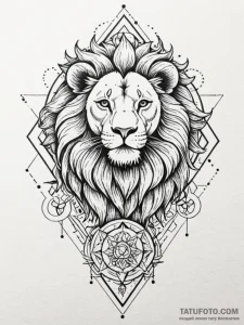 Tattoo sketch a leo lion as a protector of fo... - эскиз тату (№1752841416_0, 18.07.2025 12:23) — Tatufoto.com