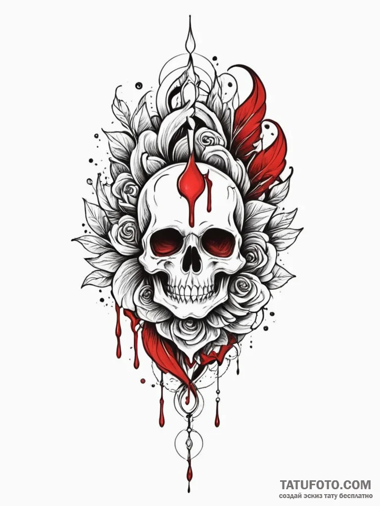 Blood, tattoo flash sheet design, muted color... - эскиз тату (№1752841500_0, 18.07.2025 12:25) — Tatufoto.com