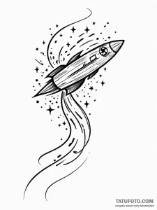 Tattoo sketch a comet streaking across the sk... - эскиз тату (№1752841828_0, 18.07.2025 12:30) — Tatufoto.com