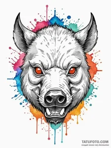 A linework tattoo of inosuke's boar mask,, in... - эскиз тату (№1752841909_0, 18.07.2025 12:31) — Tatufoto.com