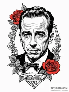A neo-traditional portrait of humphrey bogart... - эскиз тату (№1752842150_0, 18.07.2025 12:35) — Tatufoto.com