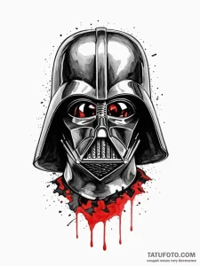 A sketch style portrait of darth vader, half... - эскиз тату (№1752842313_0, 18.07.2025 12:38) — Tatufoto.com