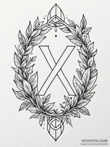 107. tattoo design: a "yest" rune with subtle... - эскиз тату (№1752842555_0, 18.07.2025 12:42) — Tatufoto.com