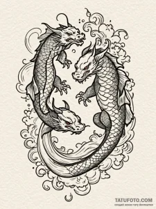 Tattoo design a pair of dancing figures in a... - эскиз тату (№1752842797_0, 18.07.2025 12:46) — Tatufoto.com