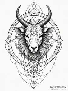 Tattoo sketch a zodiac symbol hidden within a... - эскиз тату (№1752843119_0, 18.07.2025 12:51) — Tatufoto.com