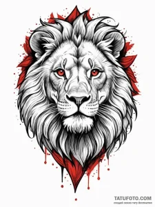 Tattoo sketch a majestic leo lion's face, bro... - эскиз тату (№1752843199_0, 18.07.2025 12:53) — Tatufoto.com