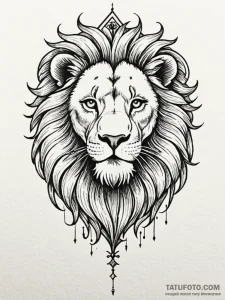 Tattoo sketch a leo lion's eye subtly integra... - эскиз тату (№1752843527_0, 18.07.2025 12:58) — Tatufoto.com