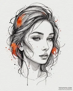 Tattoo sketch a subtle profile of a face in t... - эскиз тату (№1752843929_0, 18.07.2025 13:05) — Tatufoto.com