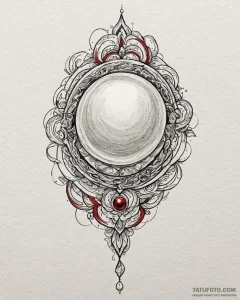 Tattoo sketch a single, elegant pearl., tatto... - эскиз тату (№1752844595_0, 18.07.2025 13:16) — Tatufoto.com