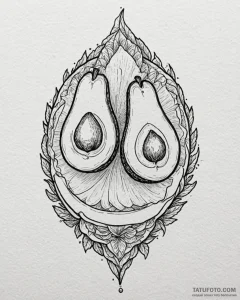 Tattoo sketch 'avocado' on one, 'toast' on th... - эскиз тату (№1752844677_0, 18.07.2025 13:17) — Tatufoto.com