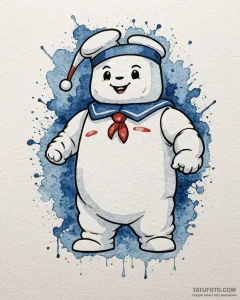 A neo-traditional tattoo of the stay puft mar... - эскиз тату (№1752845931_0, 18.07.2025 13:38) — Tatufoto.com