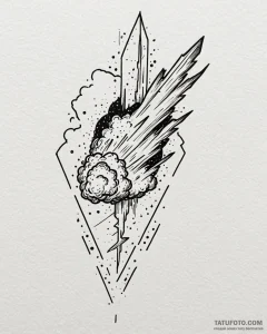 Tattoo design a single, powerful meteor strea... - эскиз тату (№1752846017_0, 18.07.2025 13:40) — Tatufoto.com