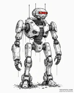 A sketch of the ed-209 enforcement droid from... - эскиз тату (№1752846602_0, 18.07.2025 13:50) — Tatufoto.com