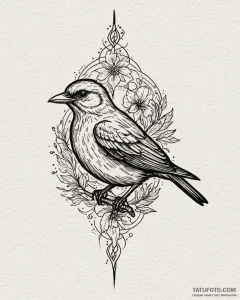 Bird, tattoo line art, blackwork tattoo style... - эскиз тату (№1752846853_0, 18.07.2025 13:54) — Tatufoto.com