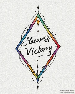 Tattoo design a "flawless victory" text shatt... - эскиз тату (№1752847351_0, 18.07.2025 14:02) — Tatufoto.com