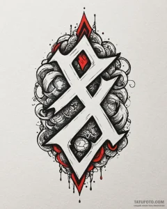 154. tattoo design: a minimalist "gadat" rune... - эскиз тату (№1752847434_0, 18.07.2025 14:03) — Tatufoto.com