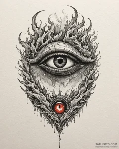 Tattoo sketch a dragon's eye peering through... - эскиз тату (№1752847517_0, 18.07.2025 14:05) — Tatufoto.com