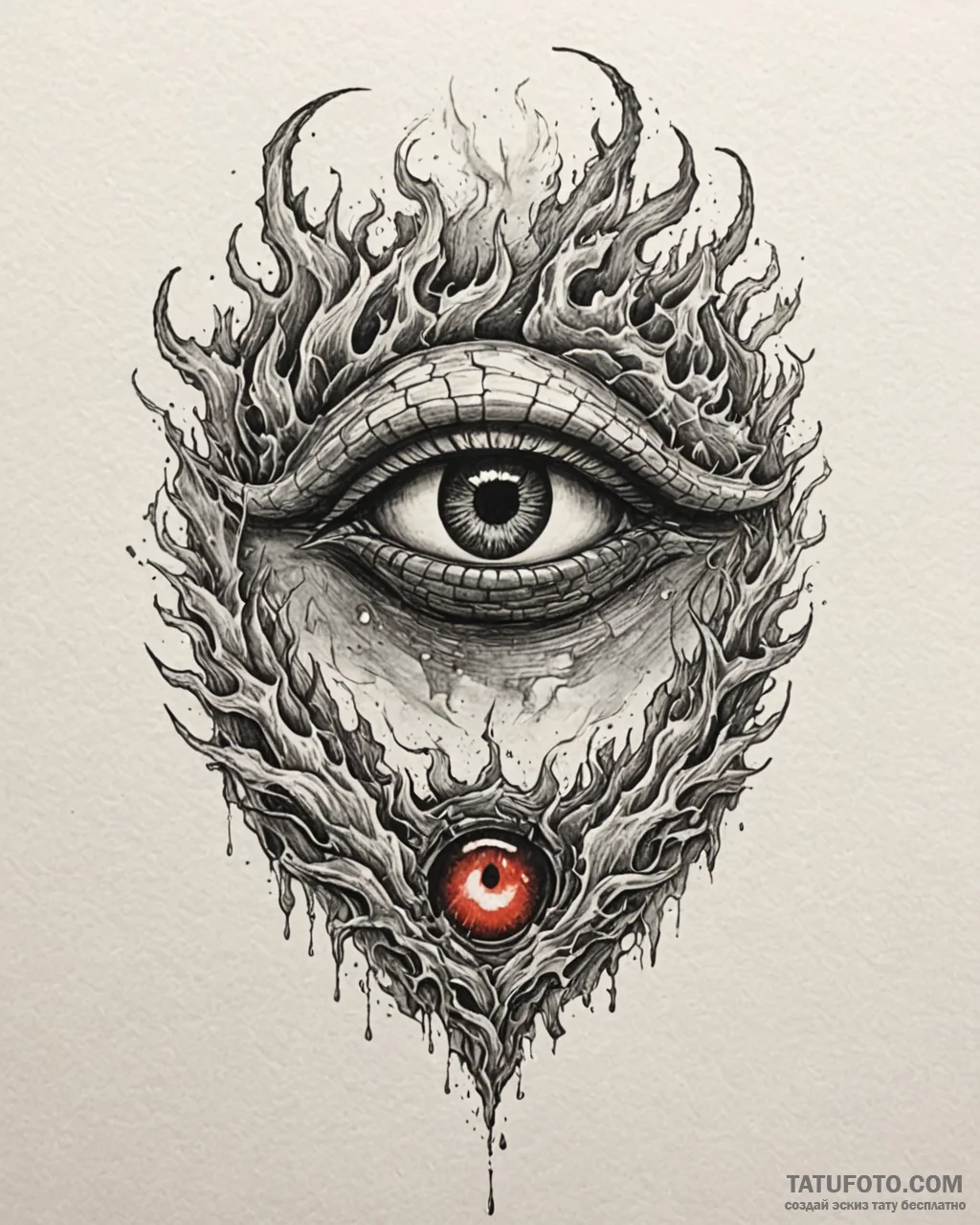 Tattoo sketch a dragon's eye peering through... - эскиз тату (№1752847517_0, 18.07.2025 14:05) — Tatufoto.com
