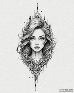 Tattoo design a subtle 'glitch' effect on a b... - эскиз тату (№1752847601_0, 18.07.2025 14:06) — Tatufoto.com
