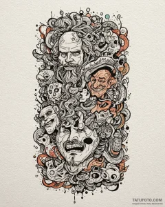 A watercolor tattoo of the dude's rug, "it re... - эскиз тату (№1752847684_0, 18.07.2025 14:08) — Tatufoto.com