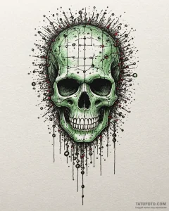 A tattoo design of the green cascading matrix... - эскиз тату (№1752848019_0, 18.07.2025 14:13) — Tatufoto.com