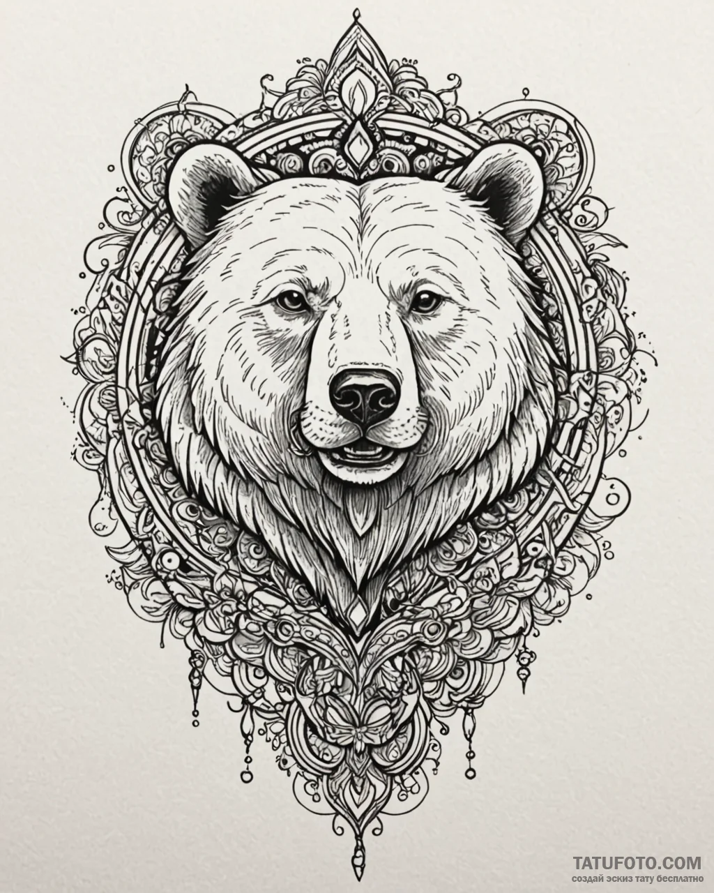 A trash polka composition of the white bear s... - эскиз тату (№1752848358_0, 18.07.2025 14:19) — Tatufoto.com