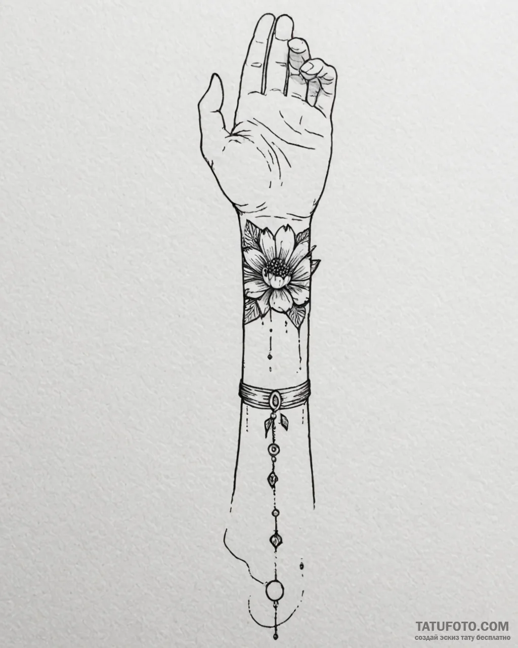 Tattoo design a wrist with a subtle line form... - эскиз тату (№1752849546_0, 18.07.2025 14:39) — Tatufoto.com