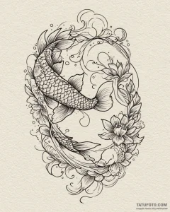 Koi, tattoo flash sheet design, on a clean wh... - эскиз тату (№1752851425_0, 18.07.2025 15:10) — Tatufoto.com
