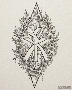 123. tattoo sketch: "lelya" rune with a youth... - эскиз тату (№1752851512_0, 18.07.2025 15:11) — Tatufoto.com