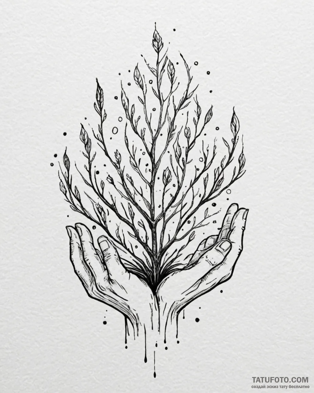 Tattoo sketch: a scene of mokosh sowing seeds... - эскиз тату (№1752852020_0, 18.07.2025 15:20) — Tatufoto.com
