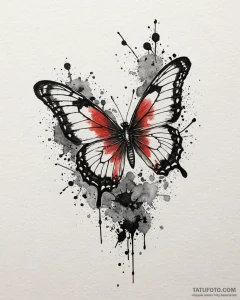 A watercolor tattoo of the butterfly effect f... - эскиз тату (№1752852353_0, 18.07.2025 15:25) — Tatufoto.com