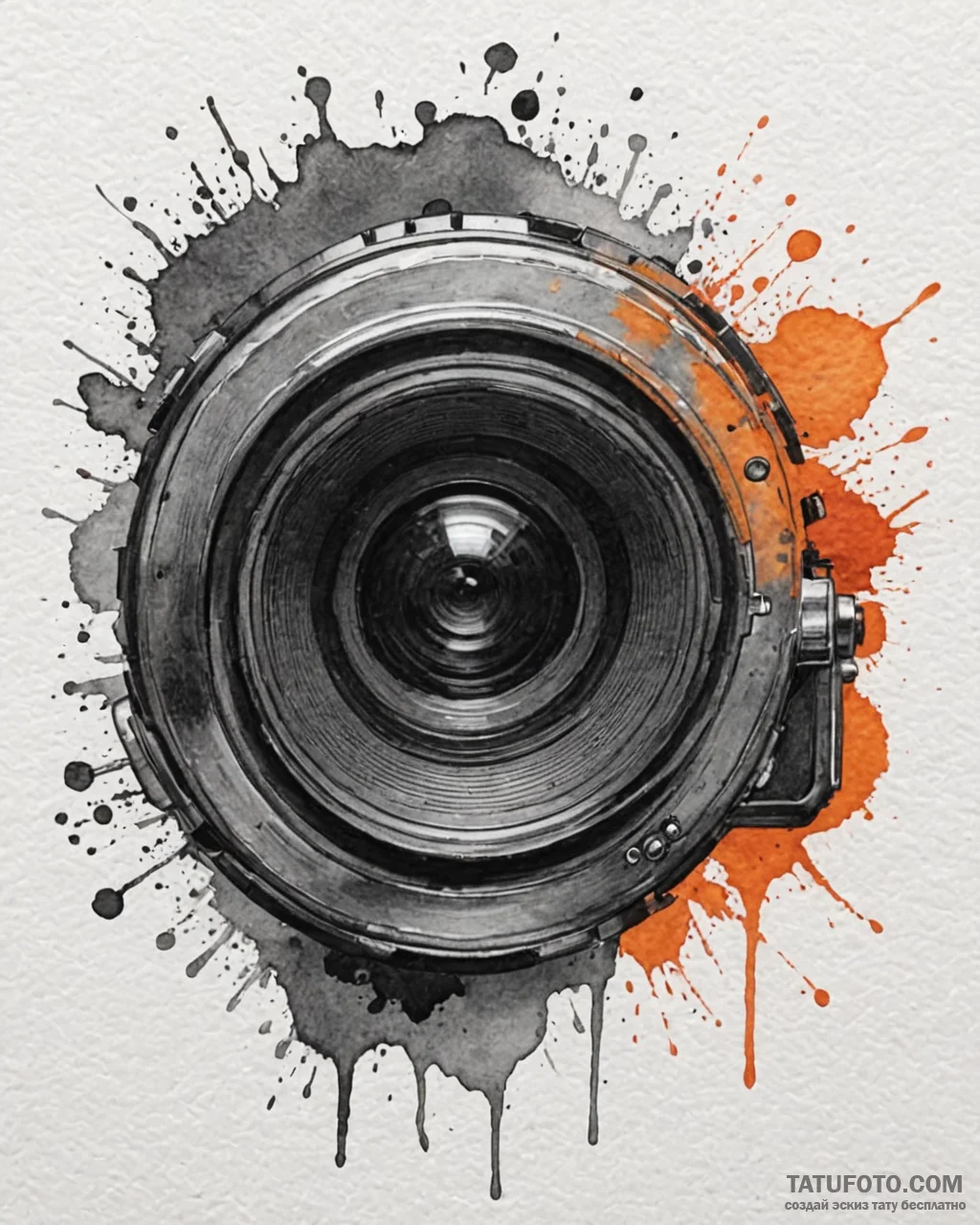 A close-up of a vintage camera lens., concept... - эскиз тату (№1752852602_0, 18.07.2025 15:30) — Tatufoto.com