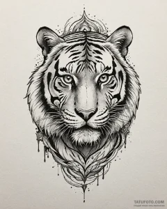 Tiger, tattoo sketch design, blackwork tattoo... - эскиз тату (№1752852767_0, 18.07.2025 15:32) — Tatufoto.com
