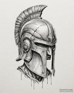 Spartan helmet, tattoo drawing outline, on a... - эскиз тату (№1752853016_0, 18.07.2025 15:36) — Tatufoto.com