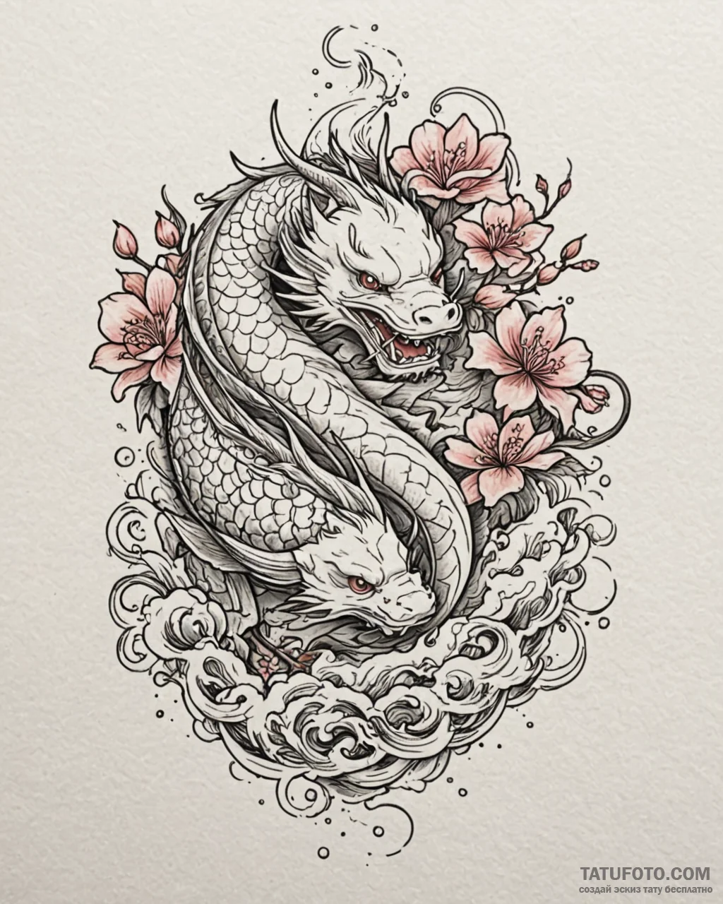 Pike, tattoo drawing outline, on a clean whit... - эскиз тату (№1752853434_0, 18.07.2025 15:43) — Tatufoto.com
