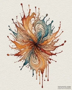 A macro shot of oil and water mixing, creatin... - эскиз тату (№1752853602_0, 18.07.2025 15:46) — Tatufoto.com
